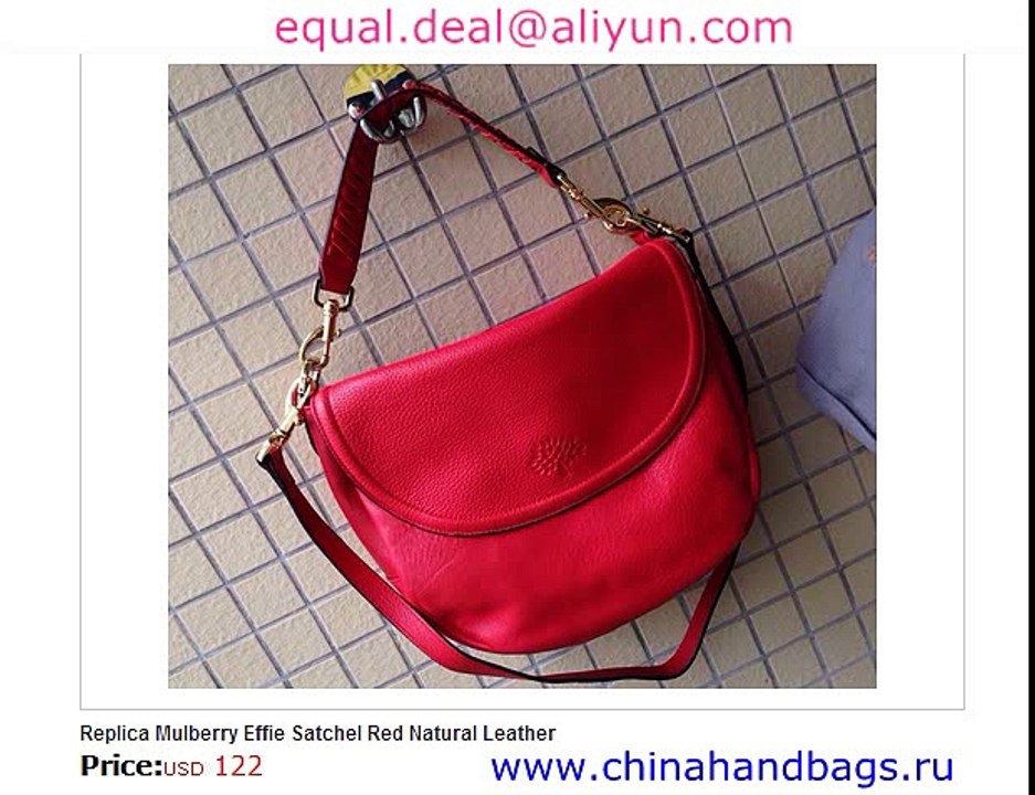 Mulberry Effie Satchel Red Real  leather Replica for Sale