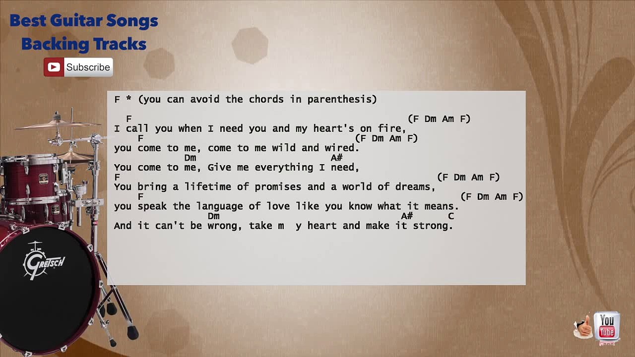 Simply The Best - Tina Turner Drums Backing Track with chords and lyrics