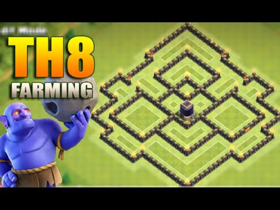 Clash Of Clans  - New Town hall 8 Th8 Farming Base March 2016 Update!