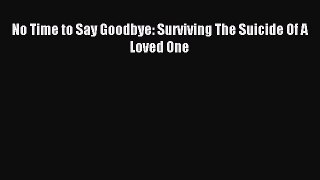 Download No Time to Say Goodbye: Surviving The Suicide Of A Loved One PDF Free