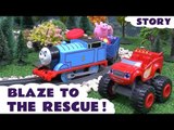 Blaze Rescues Thomas and Peppa Pig | Play Doh Thomas and Friends Surprise Lollipops Episode