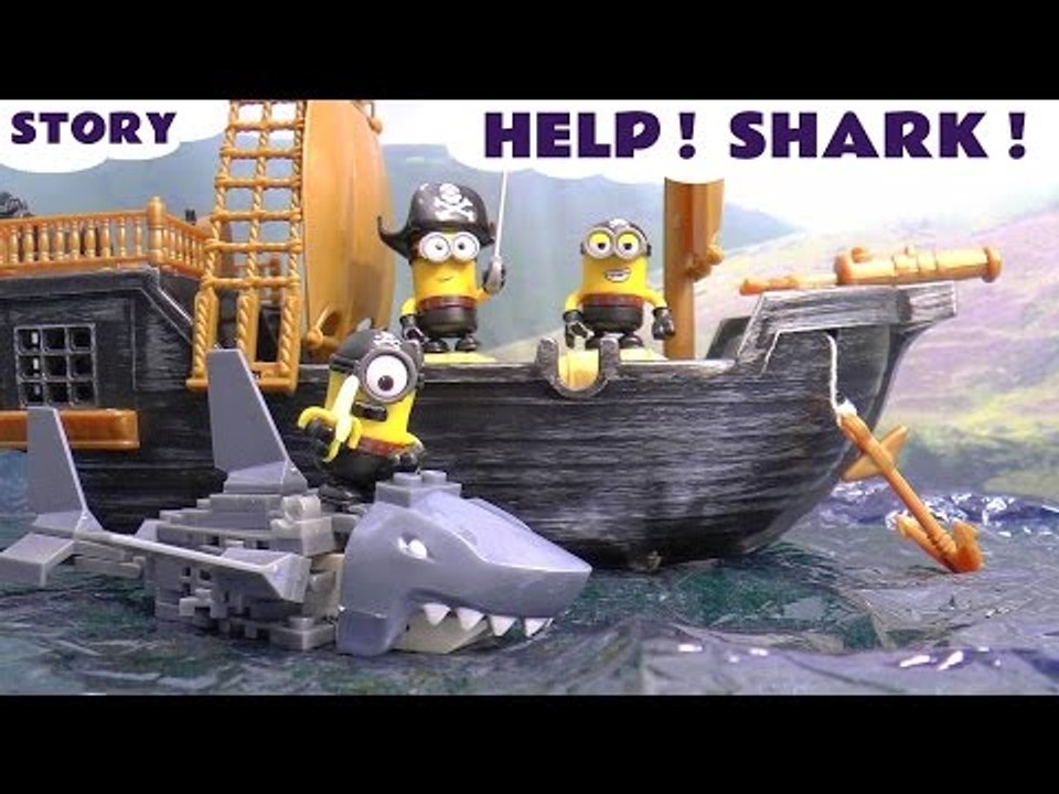 Funny Pirate Minions rescued by Paw Patrol | Mega Bloks Minions Shark Bait Treasure Set