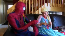 Spiderman & Frozen Elsa w  Pink Spidergirl! Endless Gummy Tongues! Superhero Fun in Real Life  )