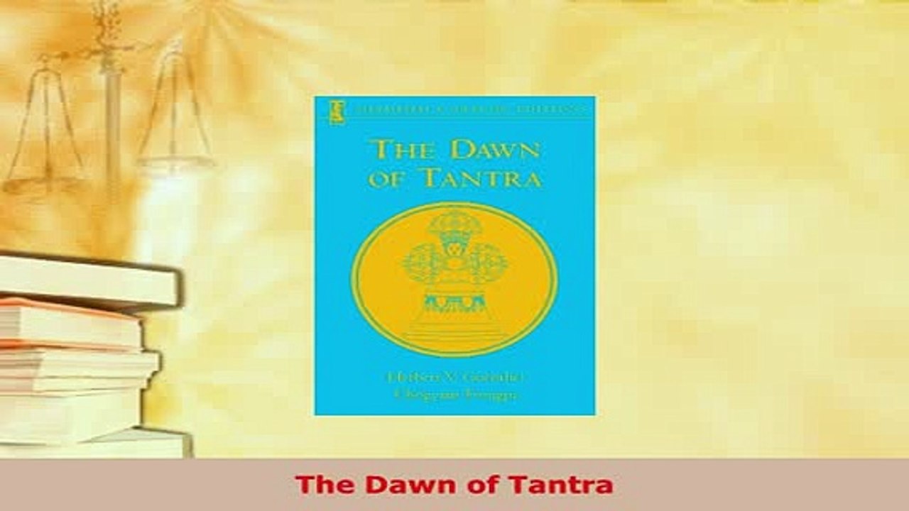 PDF  The Dawn of Tantra Free Books