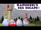 Surprise Eggs Escape | Frozen Elsa and Anna | Huevos Sorpresa | Rapunzel Tower Kinder Disney