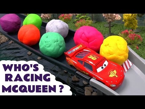 Disney Pixar Cars Racers Micro Drifters Play Doh Surprise Eggs Lego Minifigures Crowd