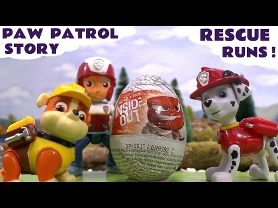 Paw Patrol Rescue Runs Inside Out Surprise Eggs Batman Avengers Big Hero 6 and Monsters University