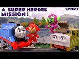 Thomas and Friends Super Heroes Avengers Mission To Rescue Cars Planes Spider-Man Surprise Eggs