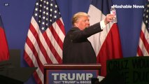 Donald Trump Gives His Best Marco Rubio Impression, Water Bottle Included
