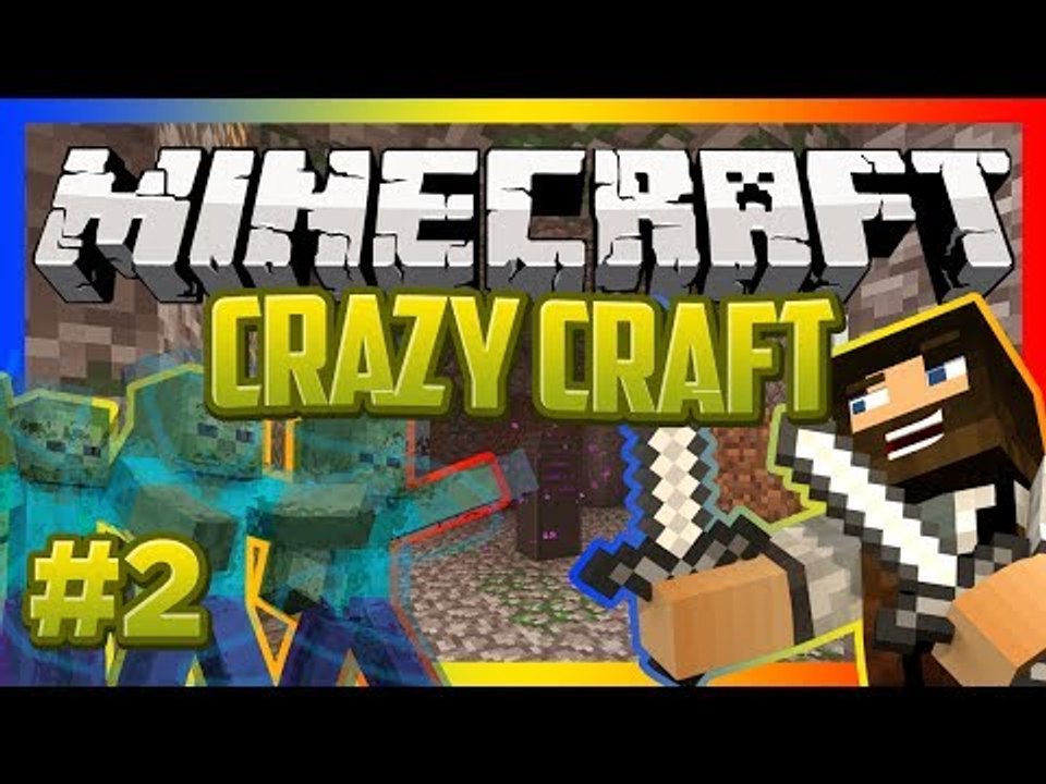 Minecraft Crazy Craft! Modded Survival (Ore Spawn Mod) Ep.2 ENCHANTED ZOMBIE!