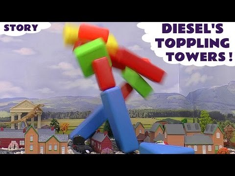 Thomas and Friends Toppling Towers Surprise Eggs - Cars Batman Angry Birds Kinder Mickey Mouse