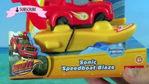 Blaze And The Monster Machines Sonic Speedboat Blaze Pool Party Bath Toys Water Toys! Bath