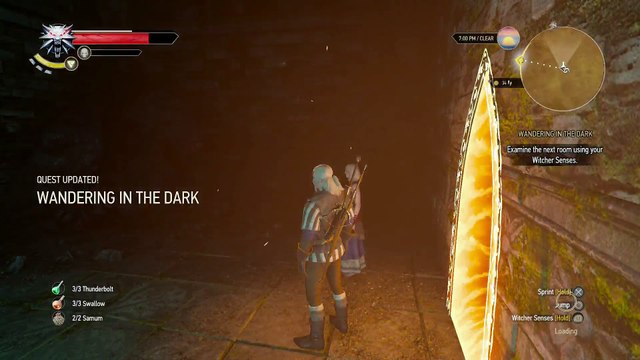 WITCHER 3 DEATH MARCH! WALKTHROUGH 30 - WANDERING IN THE DARK GOLEM BOSS