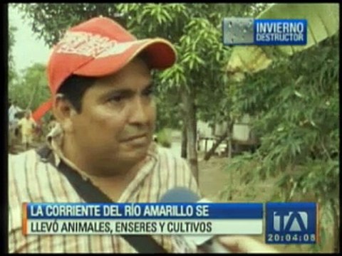 Corriente del Río Amarillo se llevó enseres, animales y cultivos