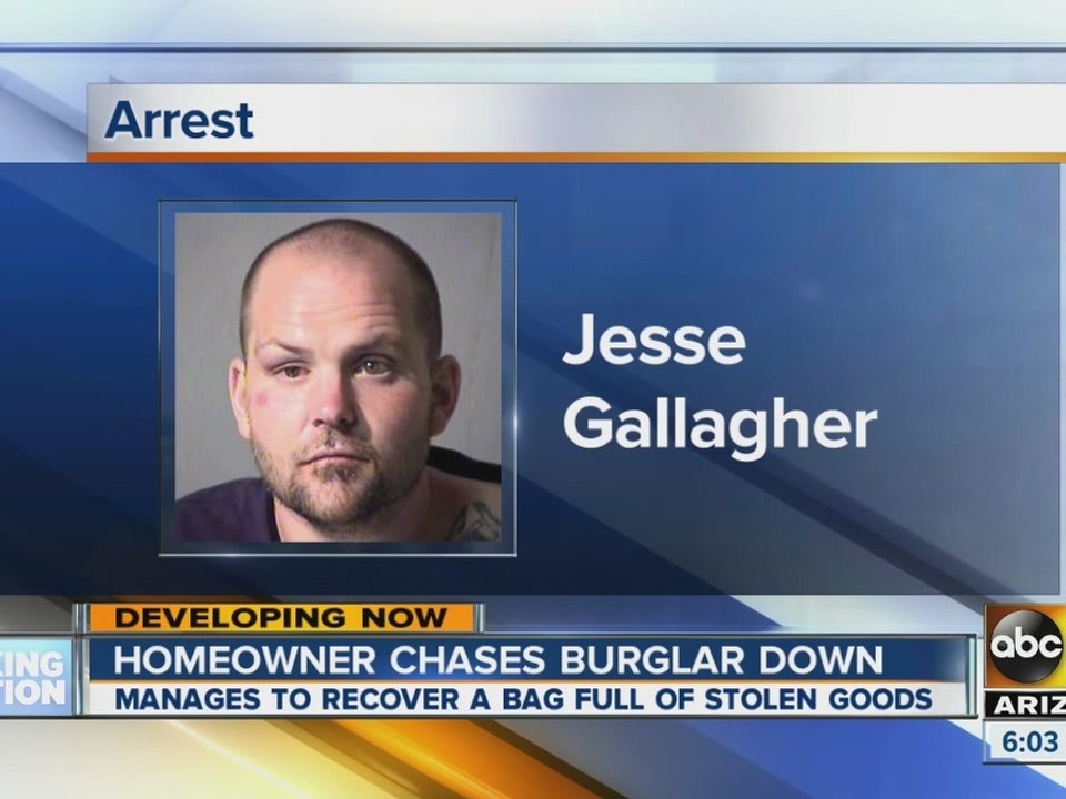 Homeowner chases burglar down