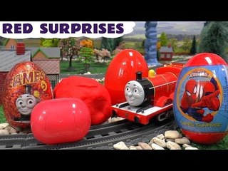 Download Video: Learn Colours Surprise Eggs Play Doh Cars Thomas and Friends Sesame Street Spider-Man Red Colors