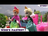 Disney Frozen Hello Kitty Thomas and Friends Play Doh Story Who's Fastest Queen Elsa  Princess Anna