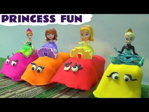 Disney Princess Surprise Play Doh Thomas and Friends Engines Sofia Anna Amber Queen Elsa Frozen