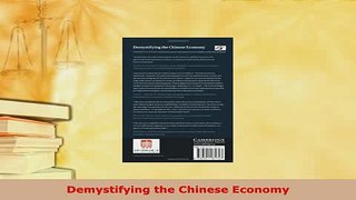 PDF  Demystifying the Chinese Economy Free Books