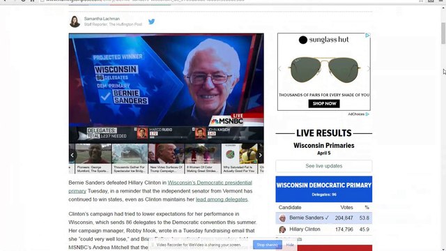 Bernie Sanders Wins Wisconsin Democratic Primary