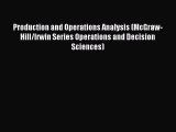 Read Production and Operations Analysis (McGraw-Hill/Irwin Series Operations and Decision Sciences)