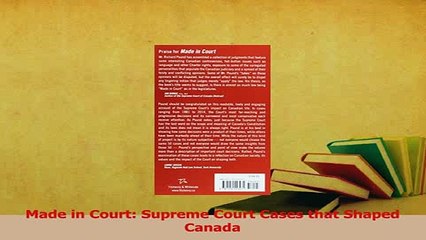 Read  Made in Court Supreme Court Cases that Shaped Canada Ebook Free