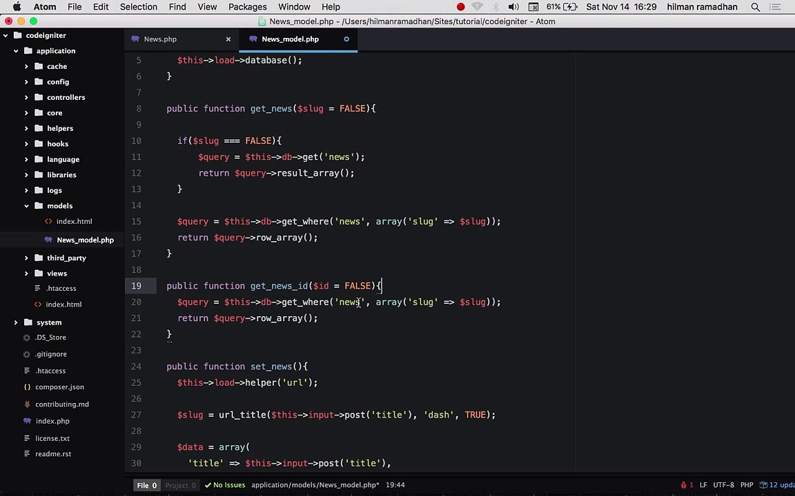 Mengupdate data di codeigniter