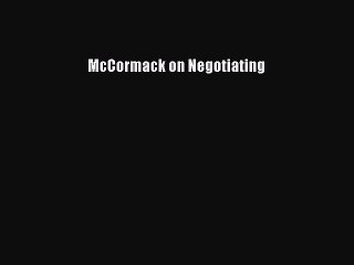 Download McCormack on Negotiating PDF Free