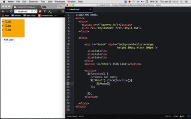 Belajar JQuery (Remove -- Menghilangkan Elemen)