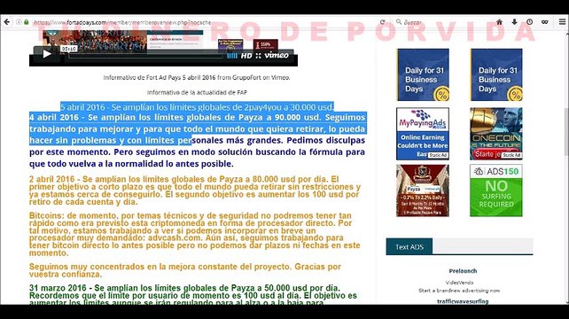 Ganancias y Estrategias en FortAdPays 2016 +USD100