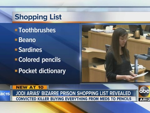 Jodi Arias' bizarre prison shopping list revealed