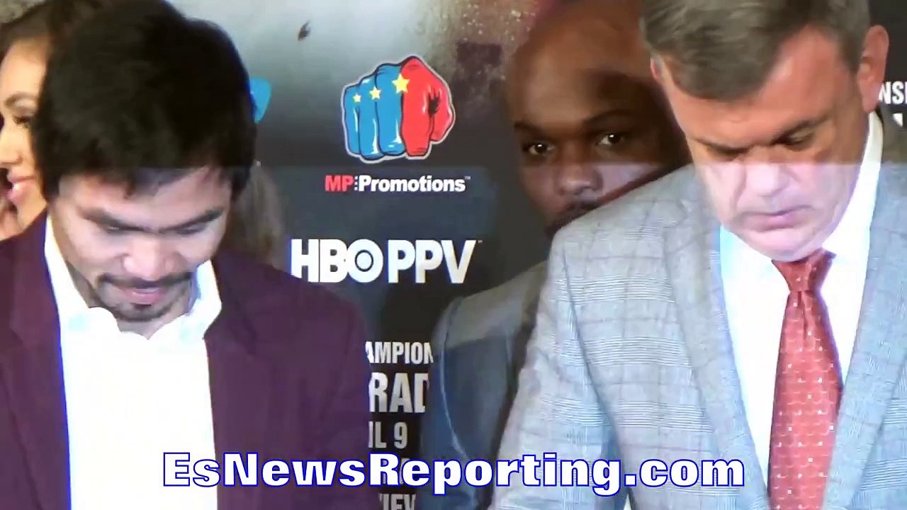 Manny Pacquiao vs Timothy Bradley 3 FACE OFF - EsNews Boxing