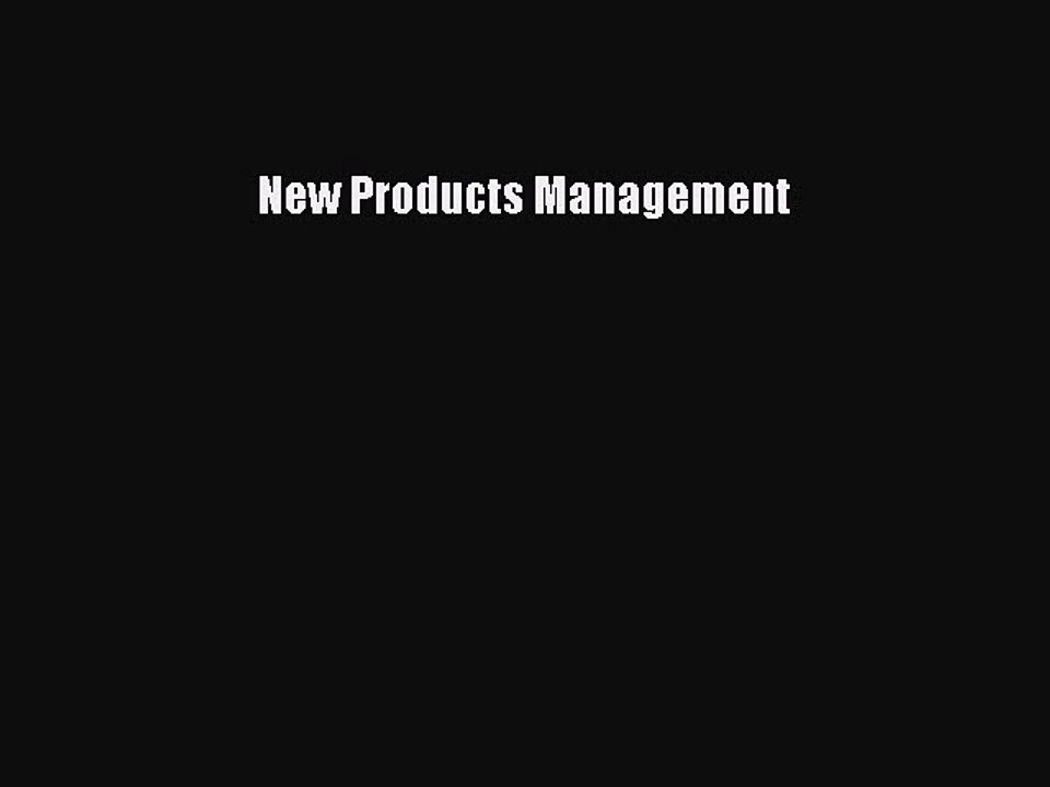 Download New Products Management PDF Free
