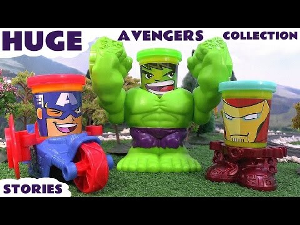 Marvel's Avengers Huge Play Doh Thomas The Tank Engine Surprise Eggs Collection Iron Man Hulk Thor