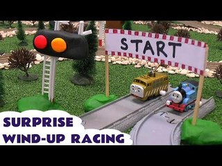Play Doh Surprise Egg Thomas and Friends Wind Up Racers Racing Funny Face Eggs Play-Doh Tomac
