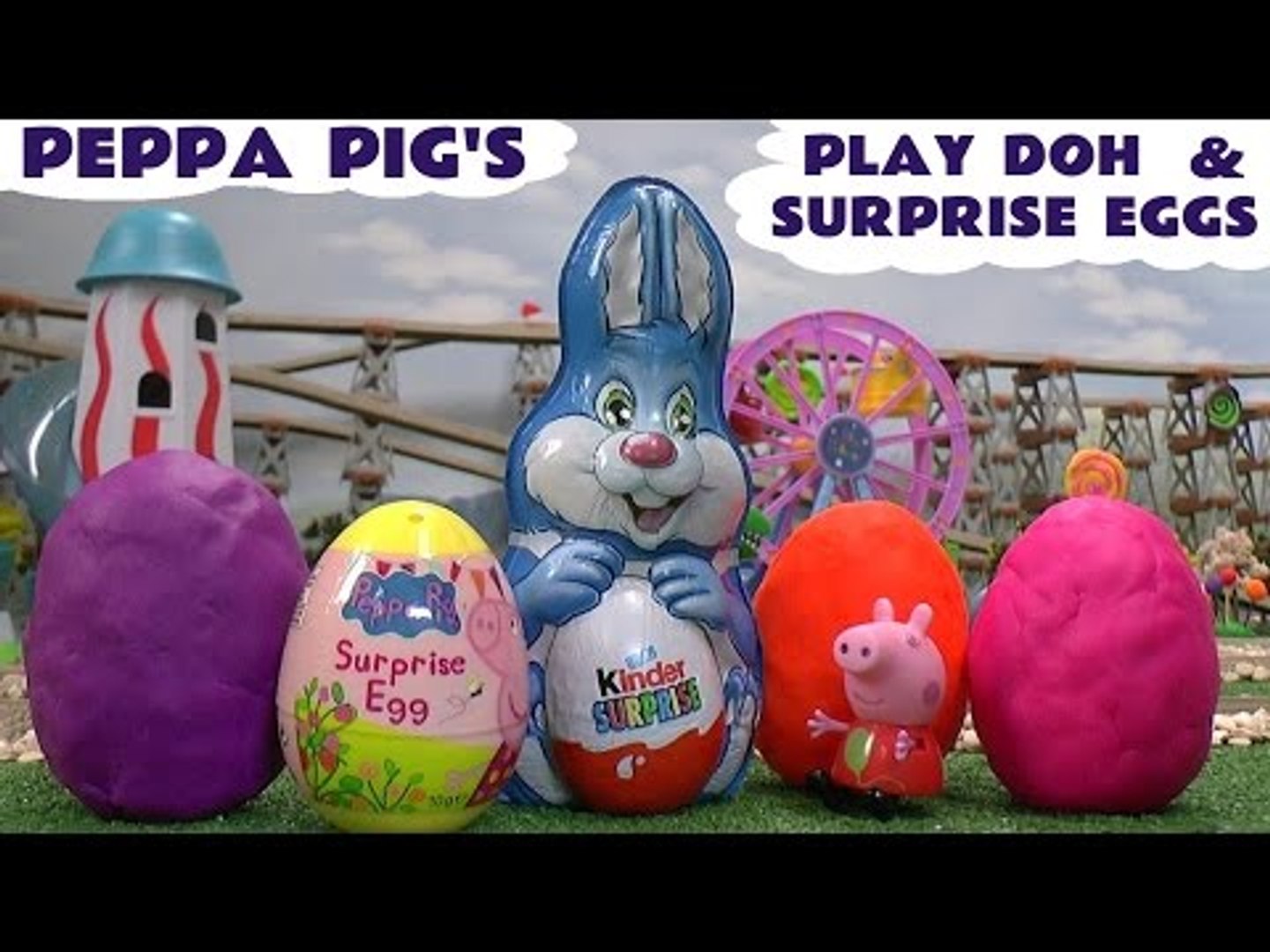 peppa pig play doh surprise eggs