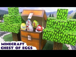 Thomas and Friends Minecraft Chest of Surprise Eggs Spongebob Scooby Doo Cars Transformers Iron Man