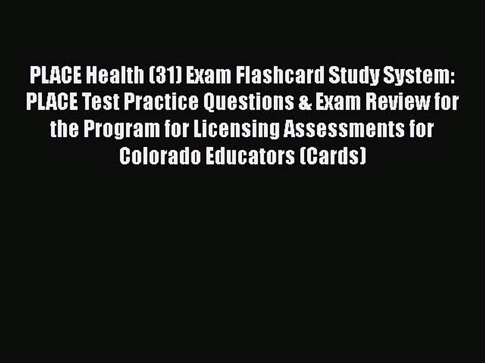 PDF PLACE Health (31) Exam Flashcard Study System: PLACE Test Practice Questions & Exam Review