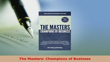 PDF  The Masters Champions of Business  EBook