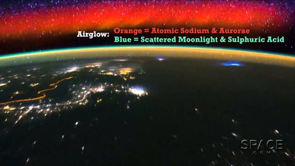 Space Station Skims A Sea of Airglow, Star-fire and Lightning