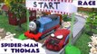 Spider-Man Races Thomas The Tank Engine Play Doh Toy Car Thomas Y Sus Amigos Super Hero Play-Doh