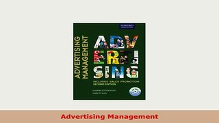 PDF  Advertising Management PDF Book Free
