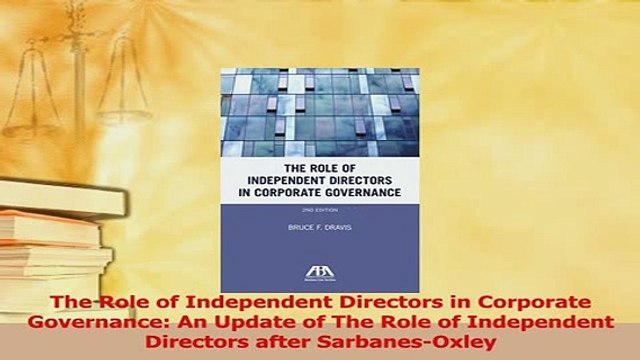 Read The Role of Independent Directors in Corporate Governance An Update of The Role of Ebook Free