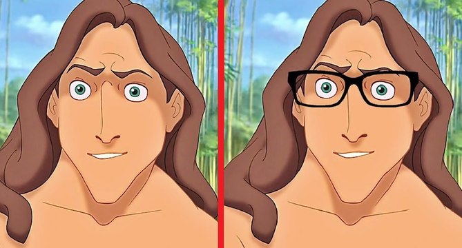 Если бы персонажи Диснея носили очки. Принцы, Персонажи и животные в очках!