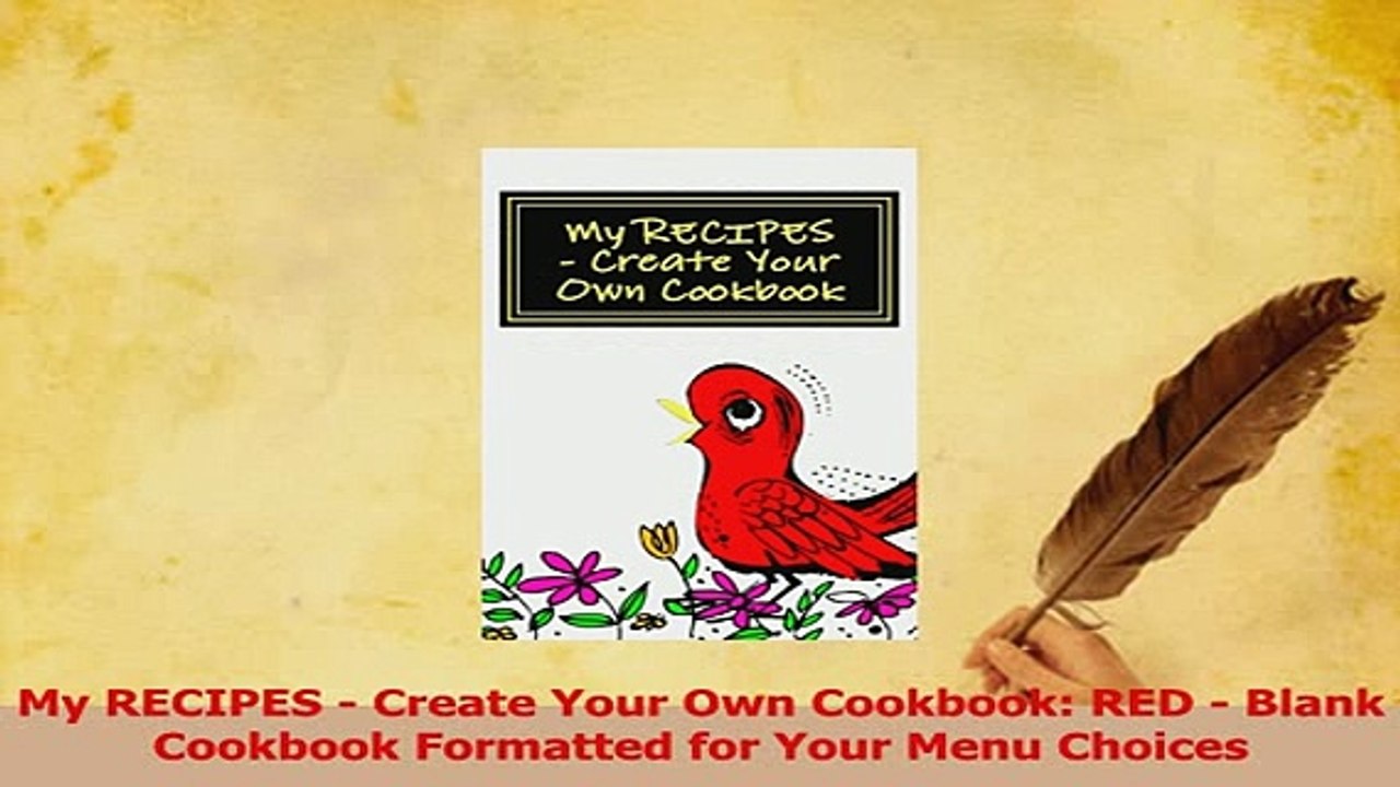 PDF  My RECIPES  Create Your Own Cookbook RED  Blank Cookbook Formatted for Your Menu Download Online