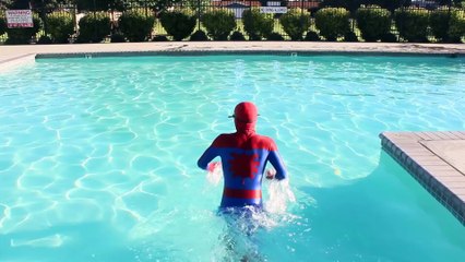 New Spiderman Bath Time in Real Life   Swimming Pool Adventure Superhero