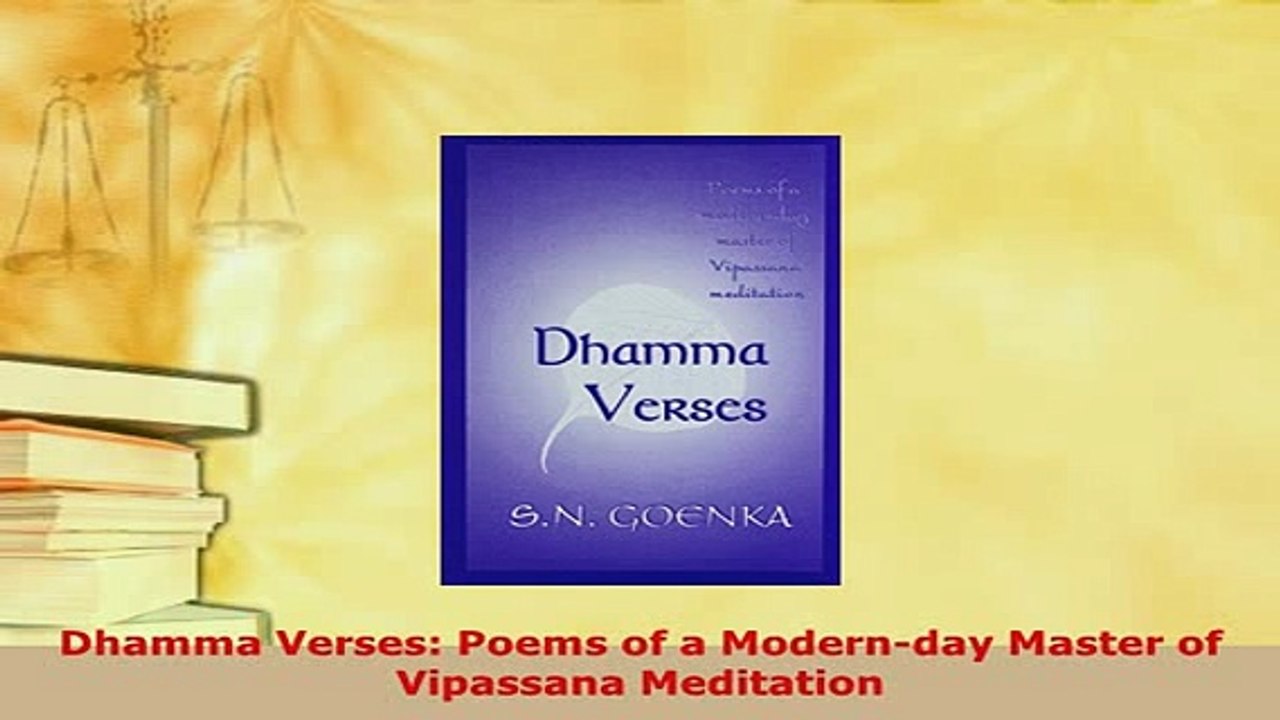 Download  Dhamma Verses Poems of a Modernday Master of Vipassana Meditation Free Books