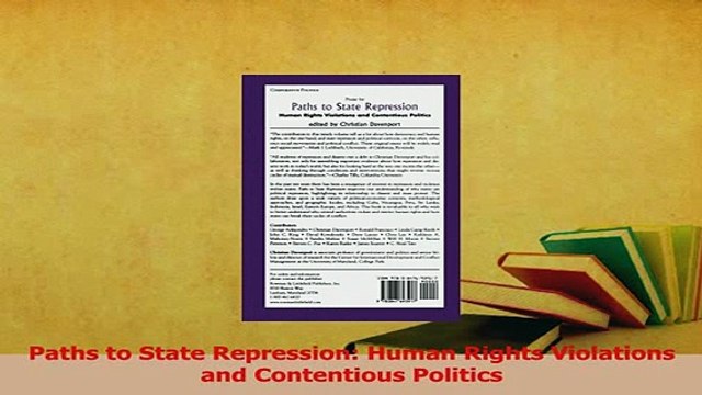 Read Paths to State Repression Human Rights Violations and Contentious Politics Ebook Free