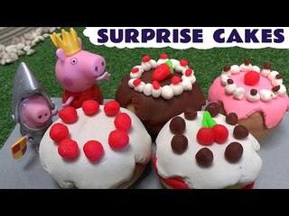 Peppa Pig Play Doh Royal Family Surprise Cakes Toys Cars Thomas The Train Disney Princess Muppets