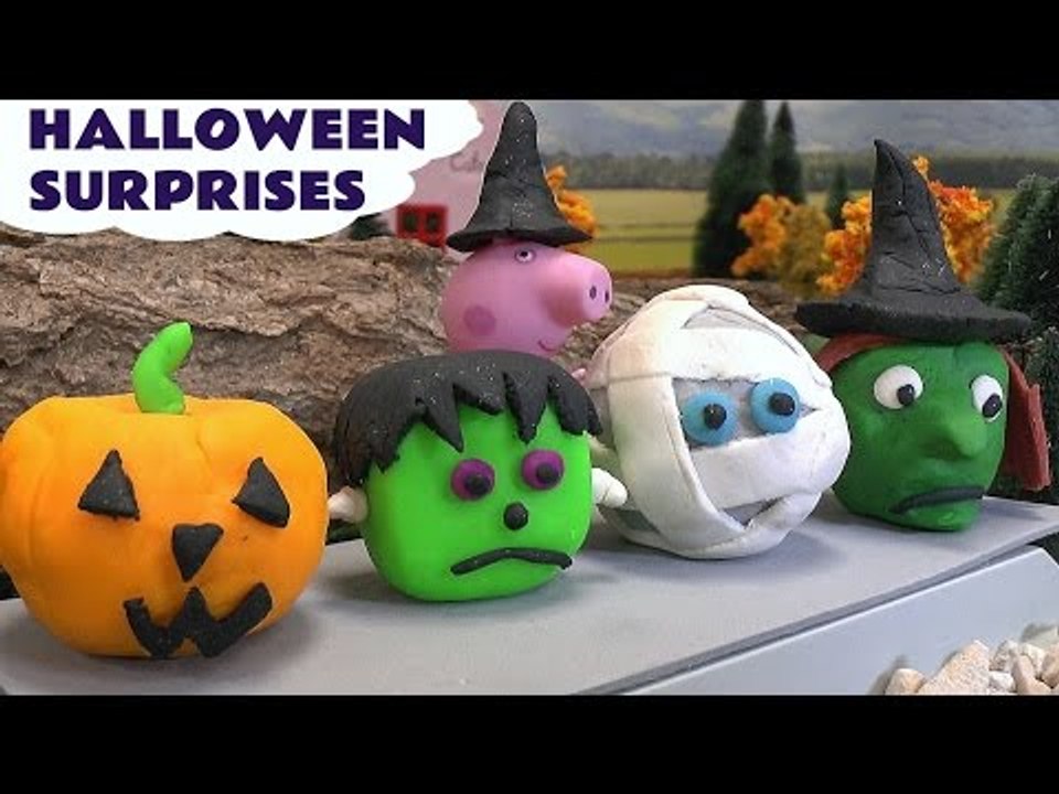 Peppa Pig Halloween Play Doh Surprise Toys Cars 2 Kids Thomas & Friend Disney Princess Hello Kitty